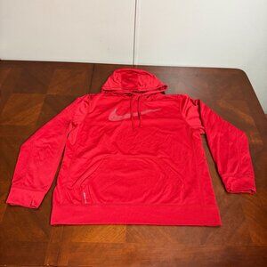 Nike‎ Mens Red Pullover Hoodie L Polyester